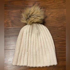 J. Crew Wool Blend Faux Fur Beanie